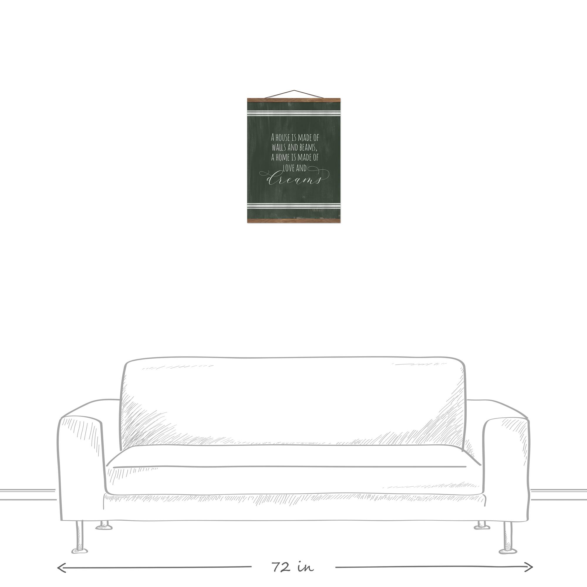 Home Of Love And Dreams 16" x 20" Teak Hanging Canvas